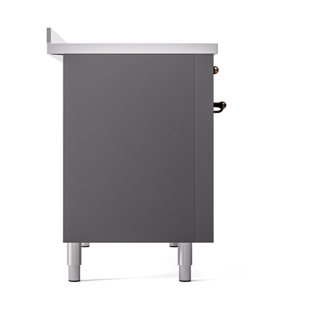 Nostalgie II 48 UPI486NMPMGB Freestanding Electric Range Range with Induction Double Oven with Triple Glass Door with Bronze knobs UPI486NMPMGB