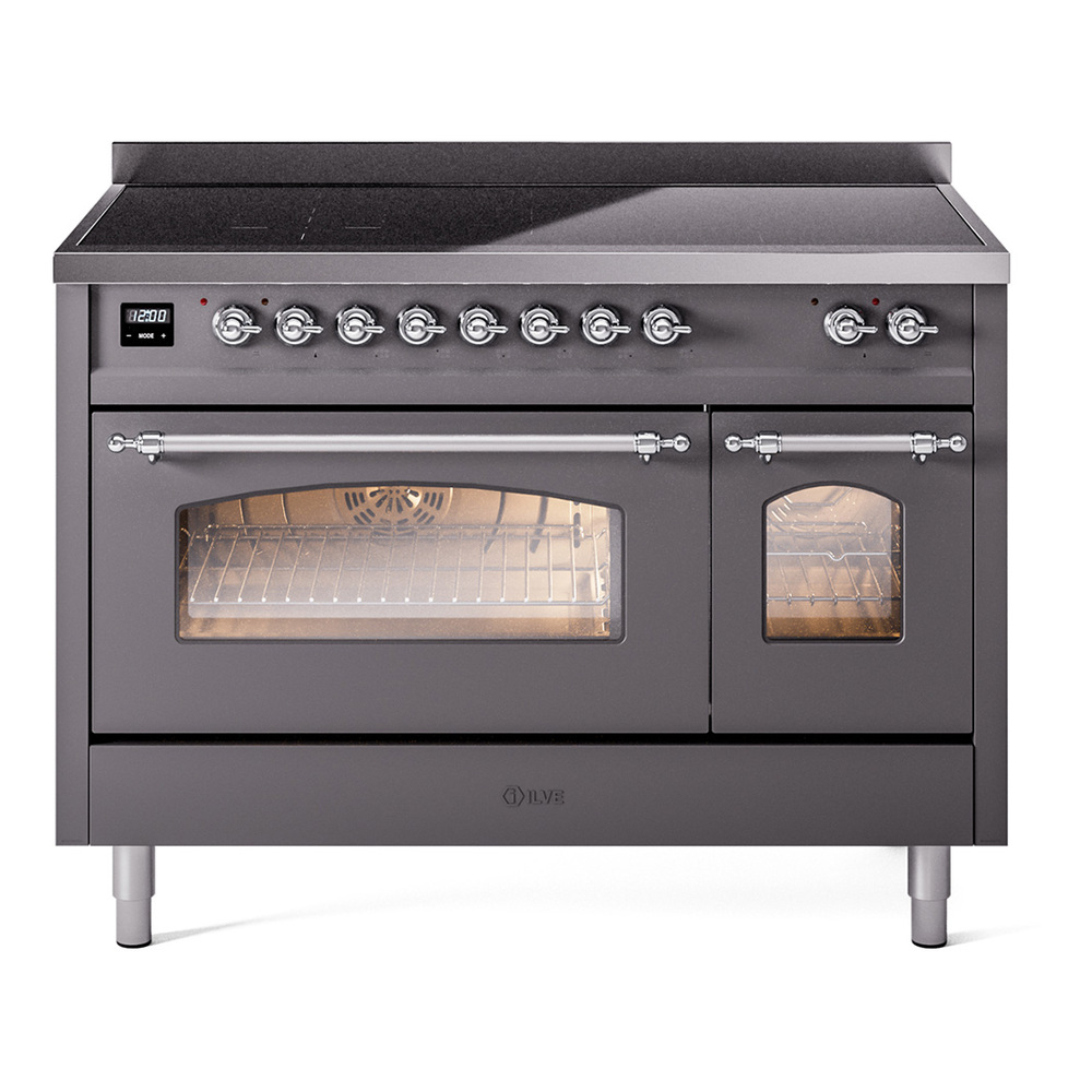 Nostalgie II 48 UPI486NMPMGC Freestanding Electric Range Range with Induction Double Oven with Triple Glass Door with Chrome knobs UPI486NMPMGC