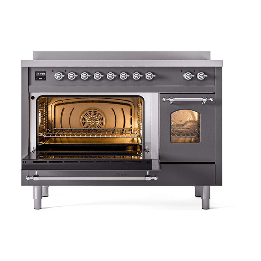 Nostalgie II 48 UPI486NMPMGC Freestanding Electric Range Range with Induction Double Oven with Triple Glass Door with Chrome knobs UPI486NMPMGC