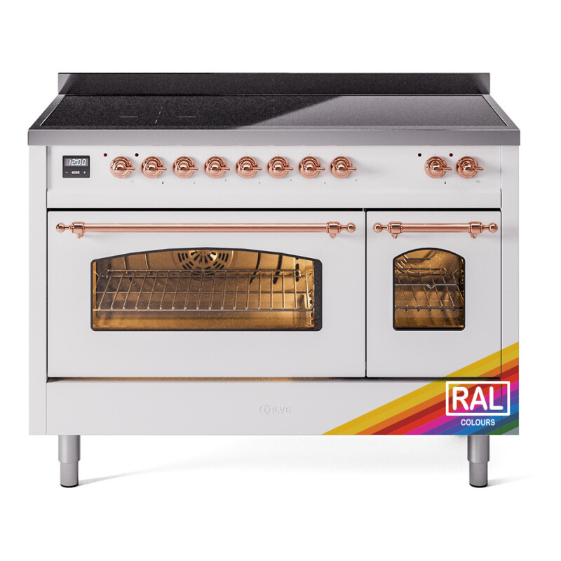 Nostalgie II 48 UPI486NMPRAP Freestanding Electric Range Range with Induction Double Oven with Triple Glass Door with Copper knobs UPI486NMPRAP