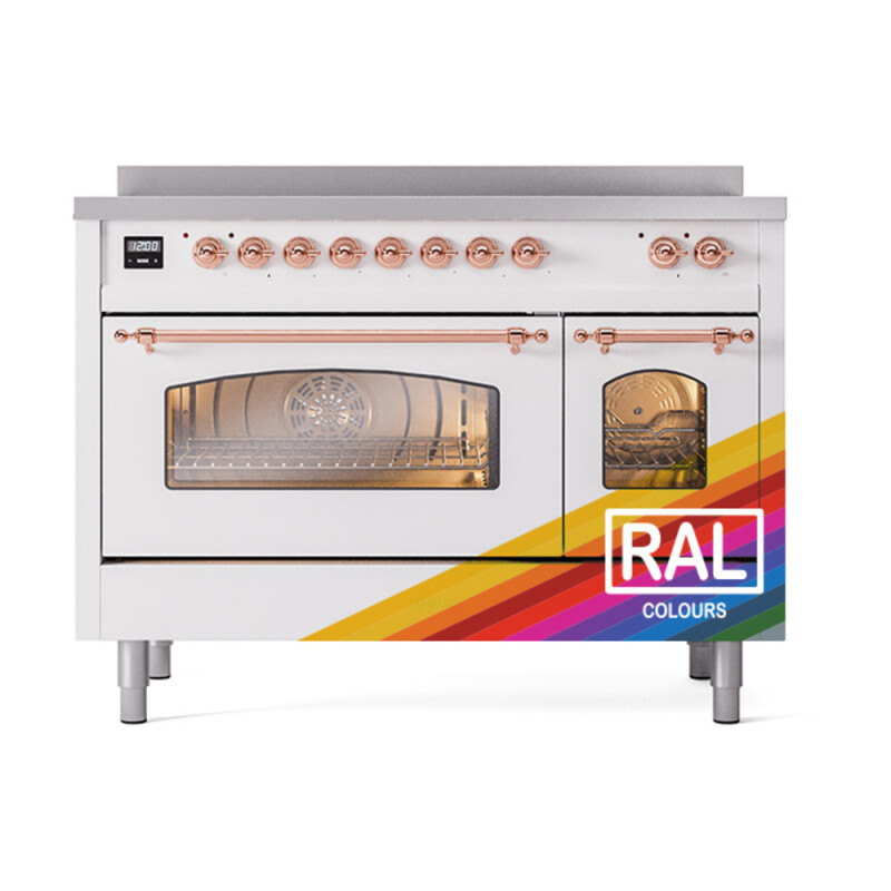Nostalgie II 48 UPI486NMPRAP Freestanding Electric Range Range with Induction Double Oven with Triple Glass Door with Copper knobs UPI486NMPRAP