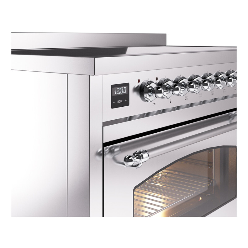 Nostalgie II 48 UPI486NMPSSC Freestanding Electric Range Range with Induction Double Oven with Triple Glass Door with Chrome knobs UPI486NMPSSC