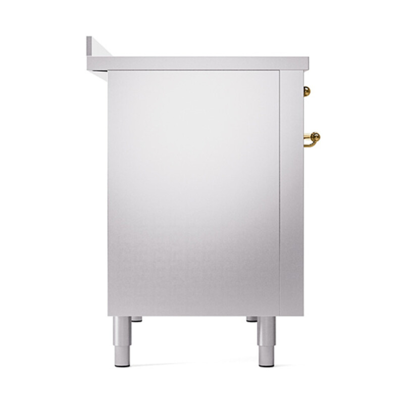 Nostalgie II 48 UPI486NMPSSG Freestanding Electric Range Range with Induction Double Oven with Triple Glass Door with Brass knobs UPI486NMPSSG