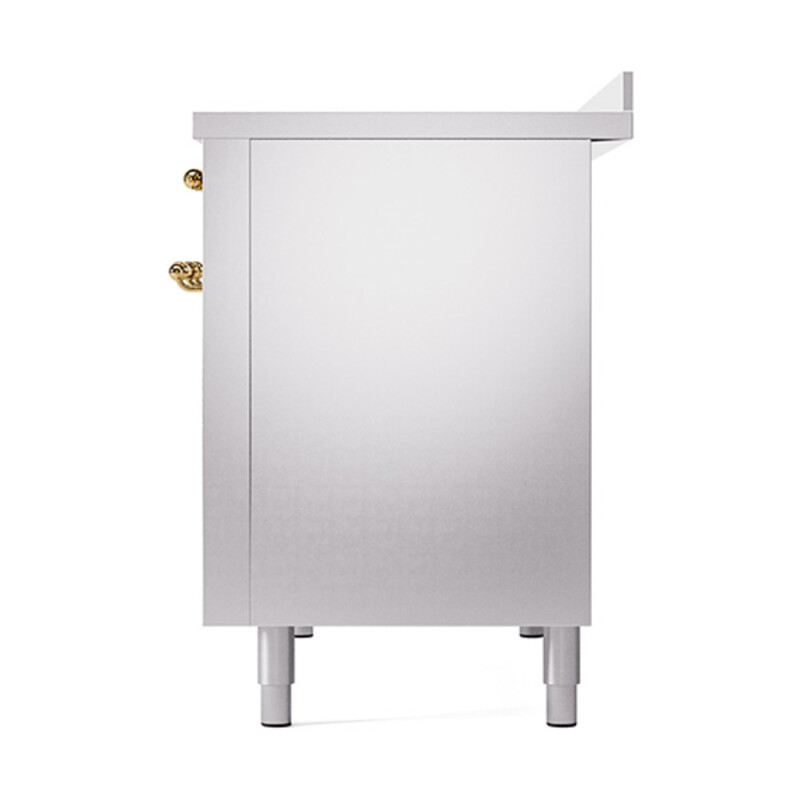 Nostalgie II 48 UPI486NMPSSG Freestanding Electric Range Range with Induction Double Oven with Triple Glass Door with Brass knobs UPI486NMPSSG