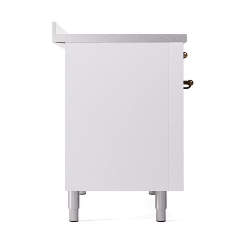 Nostalgie II 48 UPI486NMPWHB Freestanding Electric Range Range with Induction Double Oven with Triple Glass Door with Bronze knobs UPI486NMPWHB