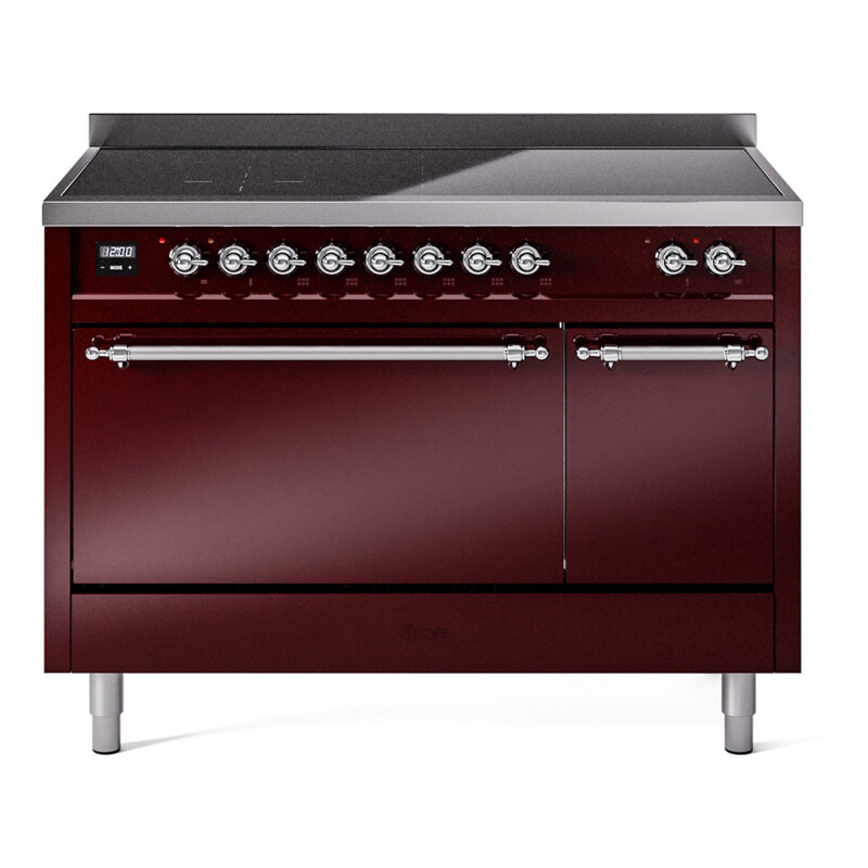 Nostalgie II 48 UPI486QNMPBUC Freestanding Electric Range Range with Induction Double Oven with Solid Door with Chrome knobs UPI486QNMPBUC