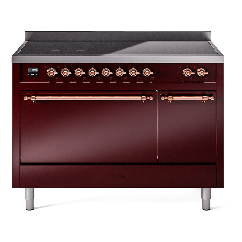 Nostalgie II 48 UPI486QNMPBUP Freestanding Electric Range Range with Induction Double Oven with Solid Door with Copper knobs UPI486QNMPBUP