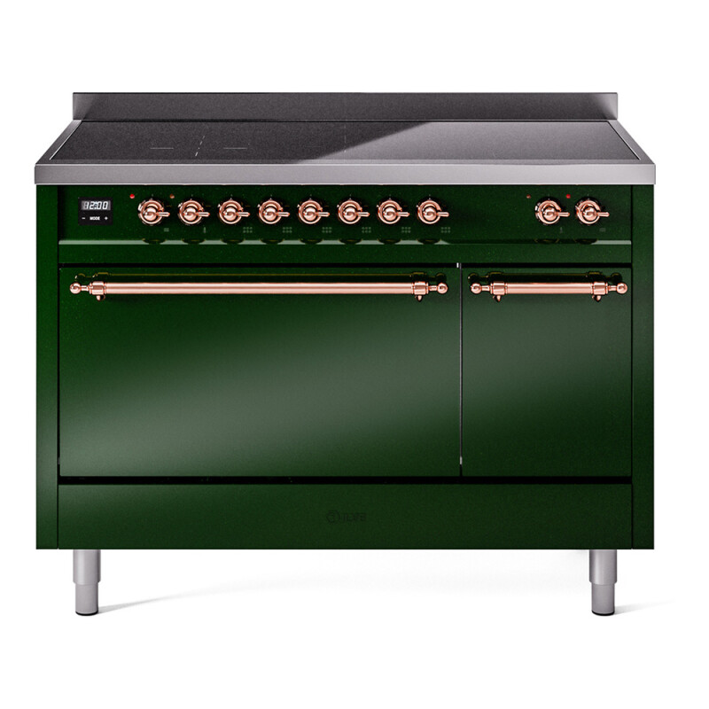 Nostalgie II 48 UPI486QNMPEGP Freestanding Electric Range Range with Induction Double Oven with Solid Door with Copper knobs UPI486QNMPEGP