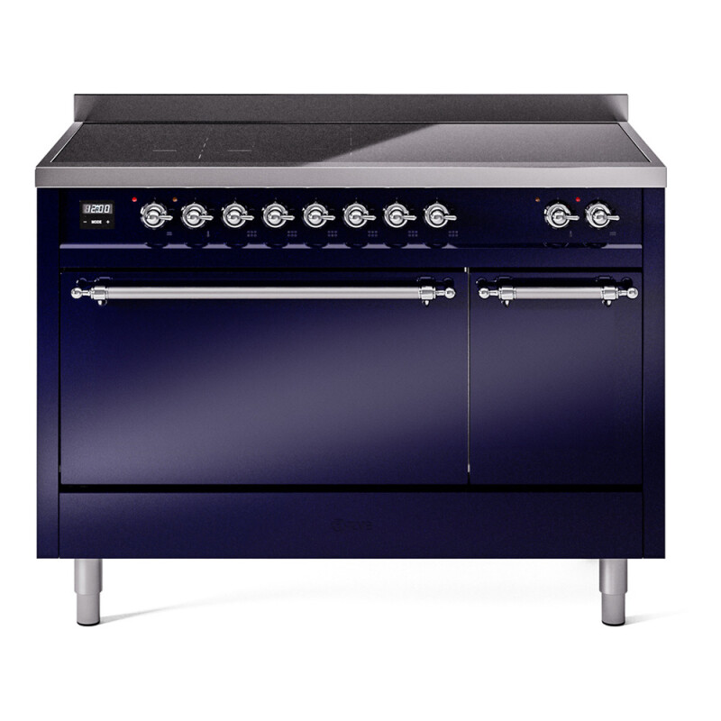 Nostalgie II 48 UPI486QNMPMBC Freestanding Electric Range Range with Induction Double Oven with Solid Door with Chrome knobs UPI486QNMPMBC