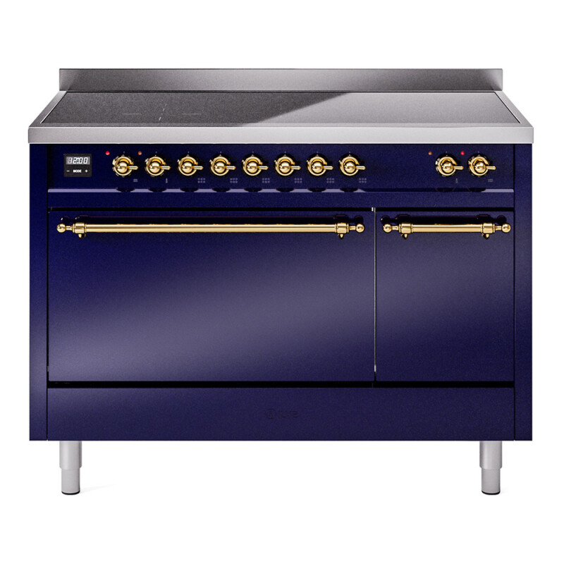Nostalgie II 48 UPI486QNMPMBG Freestanding Electric Range Range with Induction Double Oven with Solid Door with Brass knobs UPI486QNMPMBG
