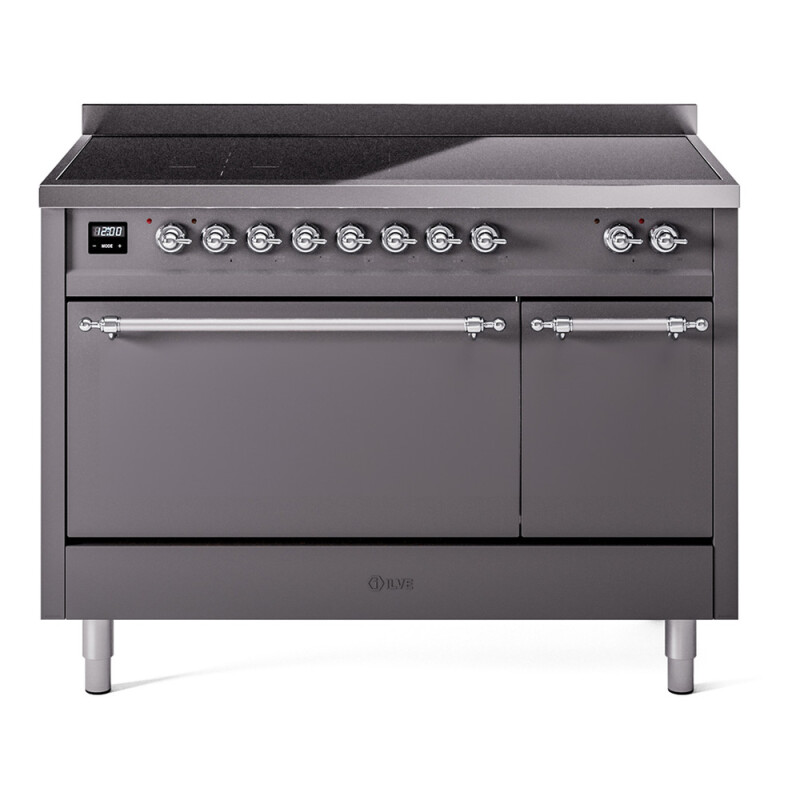 Nostalgie II 48 UPI486QNMPMGC Freestanding Electric Range Range with Induction Double Oven with Solid Door with Chrome knobs UPI486QNMPMGC