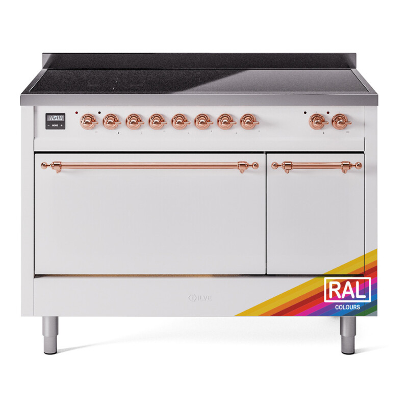 Nostalgie II 48 UPI486QNMPRAP Freestanding Electric Range Range with Induction Double Oven with Solid Door with Copper knobs UPI486QNMPRAP