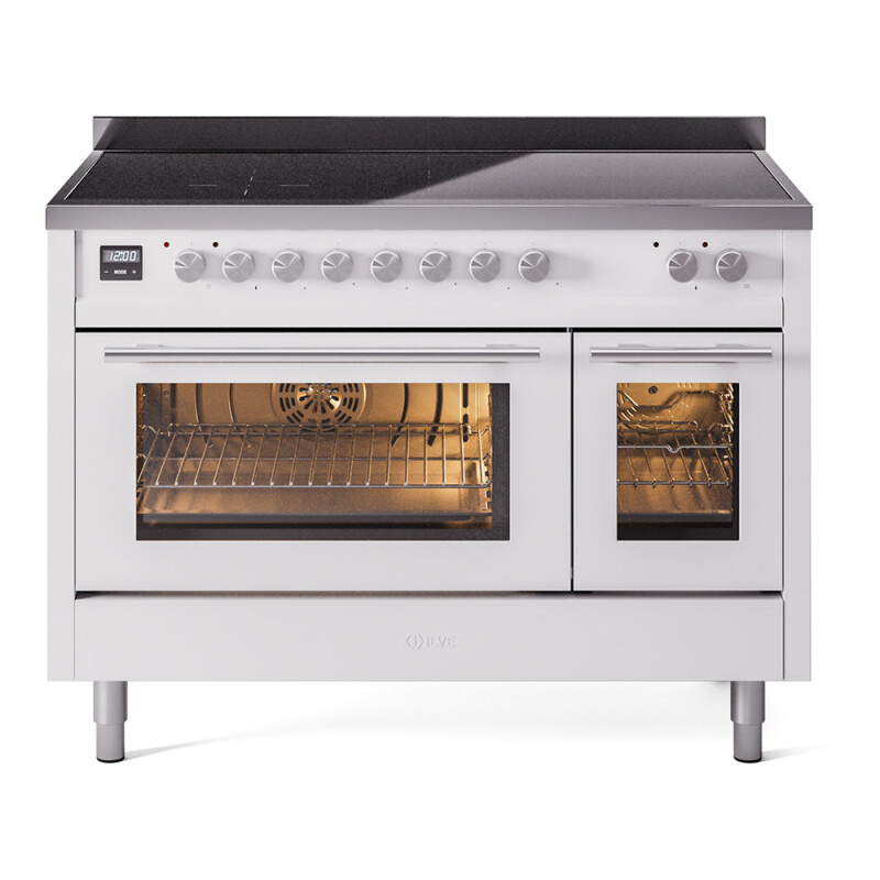 Professional Plus II 48 UPI486WMPWH Freestanding Electric Range Range with Induction Double Oven with Triple Glass Door with Stainless Steel knobs UPI486WMPWH