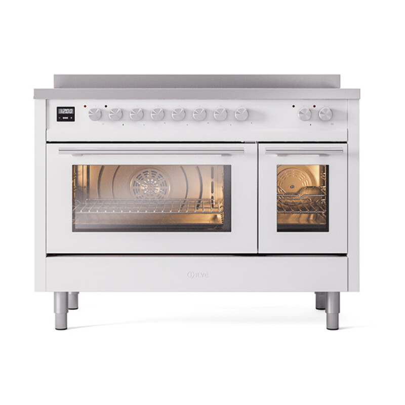 Professional Plus II 48 UPI486WMPWH Freestanding Electric Range Range with Induction Double Oven with Triple Glass Door with Stainless Steel knobs UPI486WMPWH