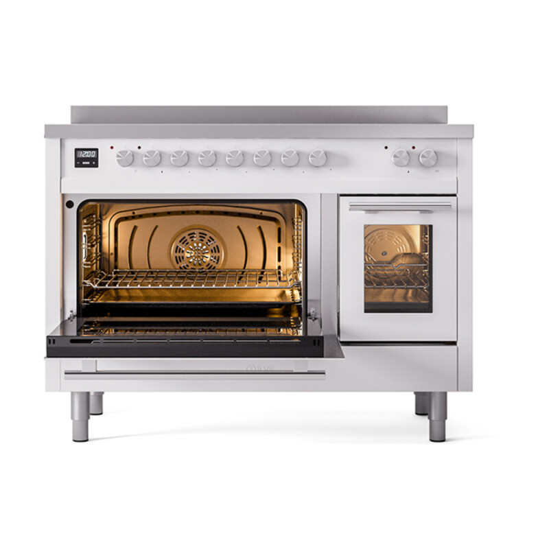 Professional Plus II 48 UPI486WMPWH Freestanding Electric Range Range with Induction Double Oven with Triple Glass Door with Stainless Steel knobs UPI486WMPWH