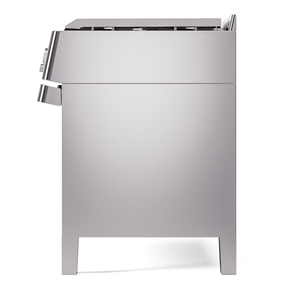 Panoramagic 48 UPM12FDS3SS Freestanding Dual Fuel Range with 8 Sealed Burners with Griddle Double Oven with Triple Glass Door with Satin knobs UPM12FDS3SSLP