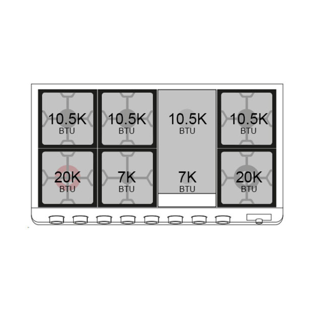 Panoramagic 48 UPM12FDS3SS Freestanding Dual Fuel Range with 8 Sealed Burners with Griddle Double Oven with Triple Glass Door with Satin knobs UPM12FDS3SSLP