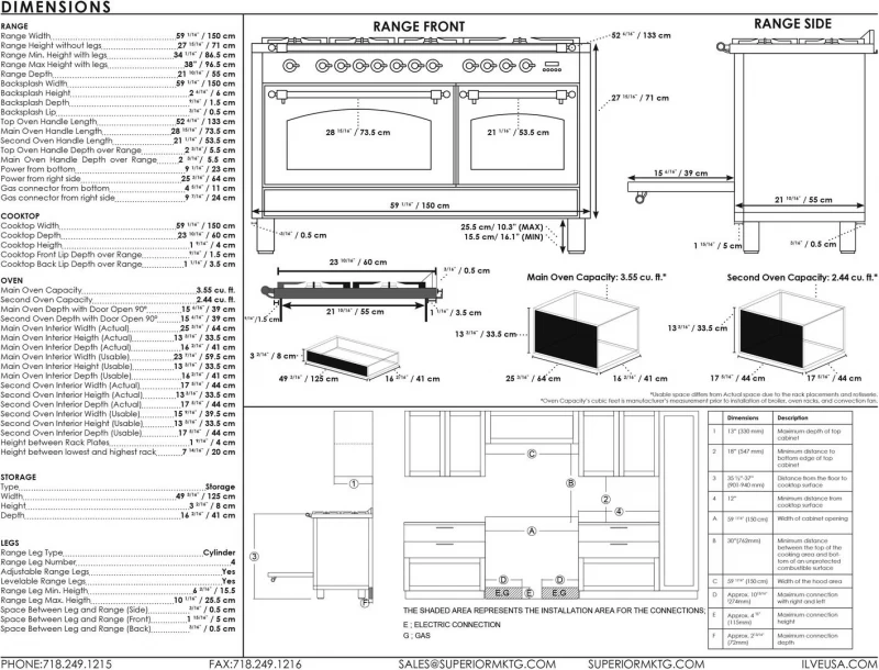Nostalgie Series 60" Dual Fuel Natural Gas Freestanding Range UPN150FDMPRAL