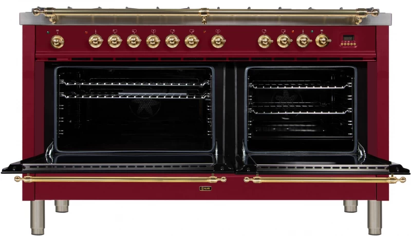Nostalgie Series 60" Dual Fuel Natural Gas Freestanding Range UPN150FDMPRB