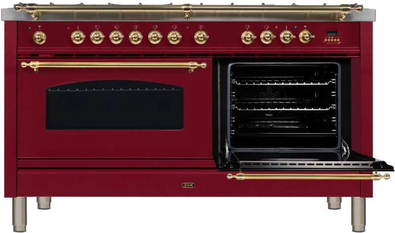 Nostalgie Series 60" Dual Fuel Natural Gas Freestanding Range UPN150FDMPRB