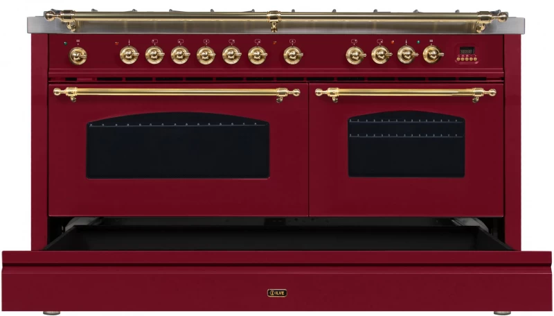 Nostalgie Series 60" Dual Fuel Natural Gas Freestanding Range UPN150FDMPRB