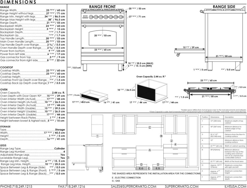 Nostalgie Series 24" Liquid Propane Freestanding Range UPN60DVGGRALLP