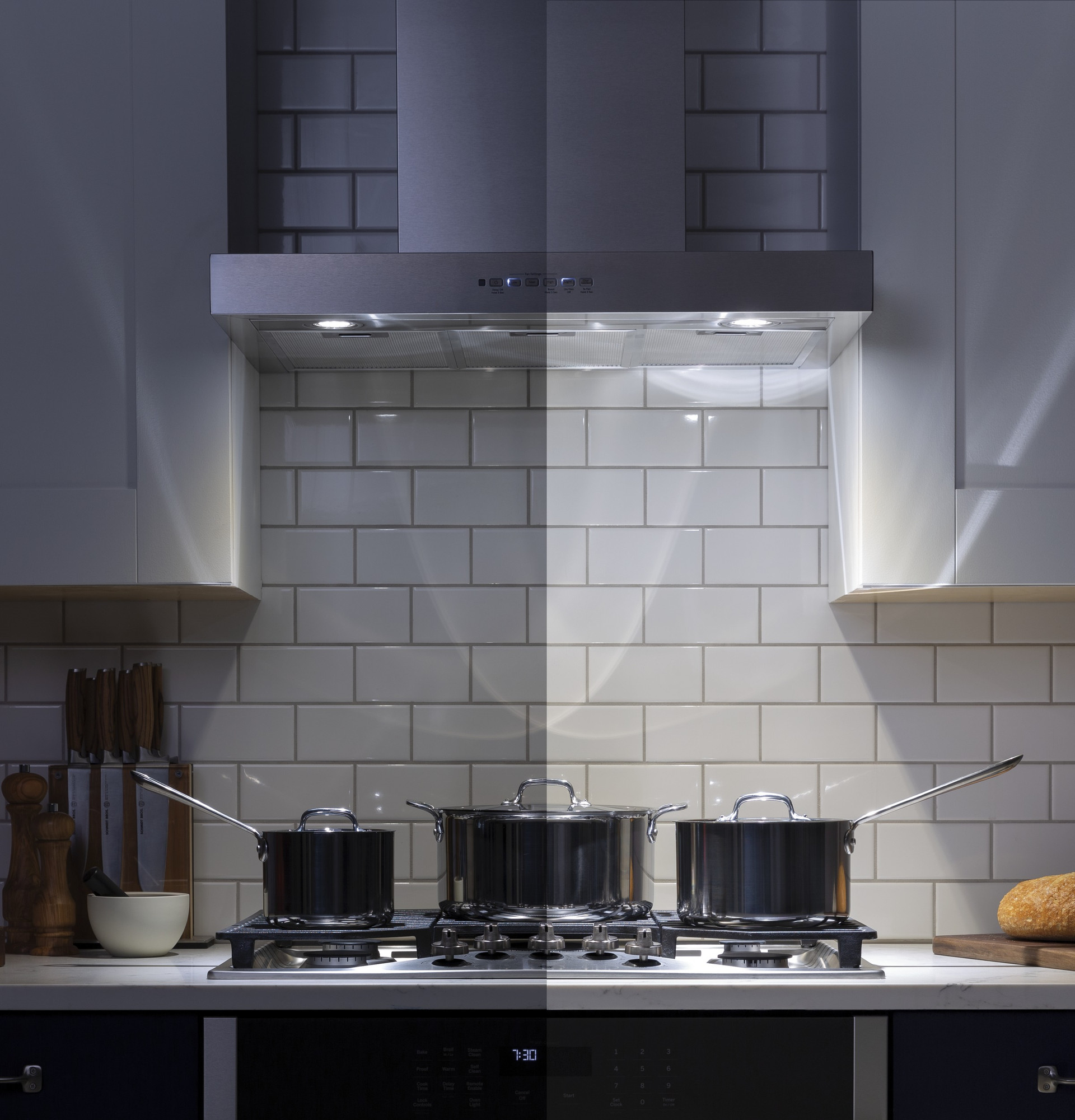 30” Designer Wall Mount Hood w/ Dimmable LED Lighting UVW8301SLSS