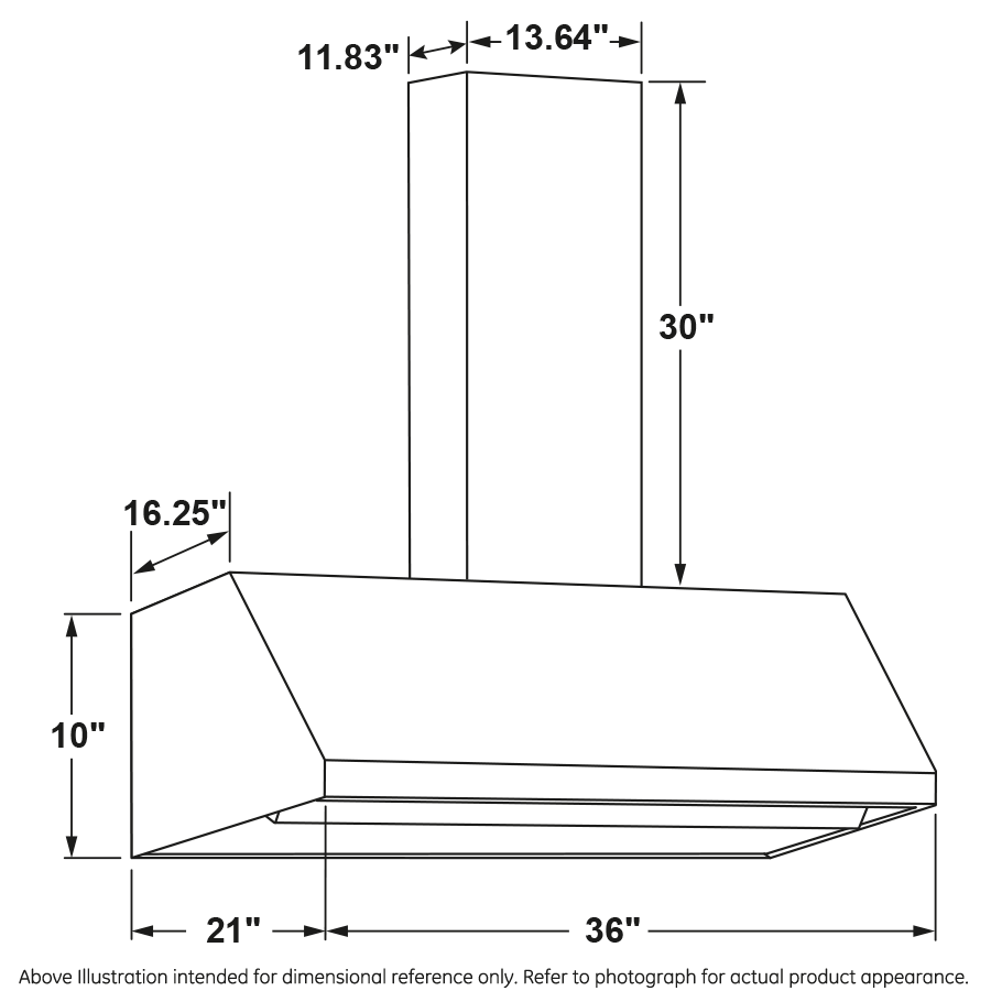 36” Designer Wall Mount Hood w/ Dimmable LED Lighting UVW8364SPSS