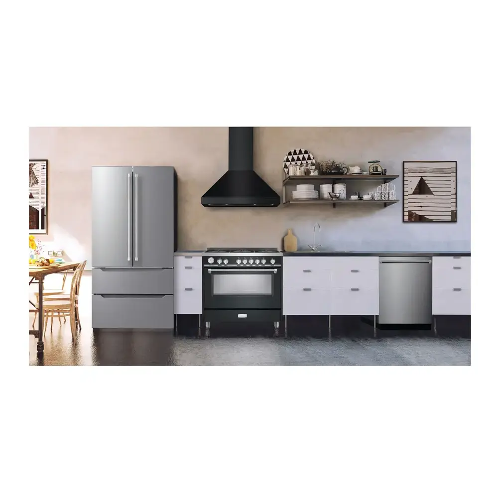 36 inch Designer Chimney Wall Hood with 600 CFM, Stainless Steel Baffle Filters, LED Lighting VECHW36GE