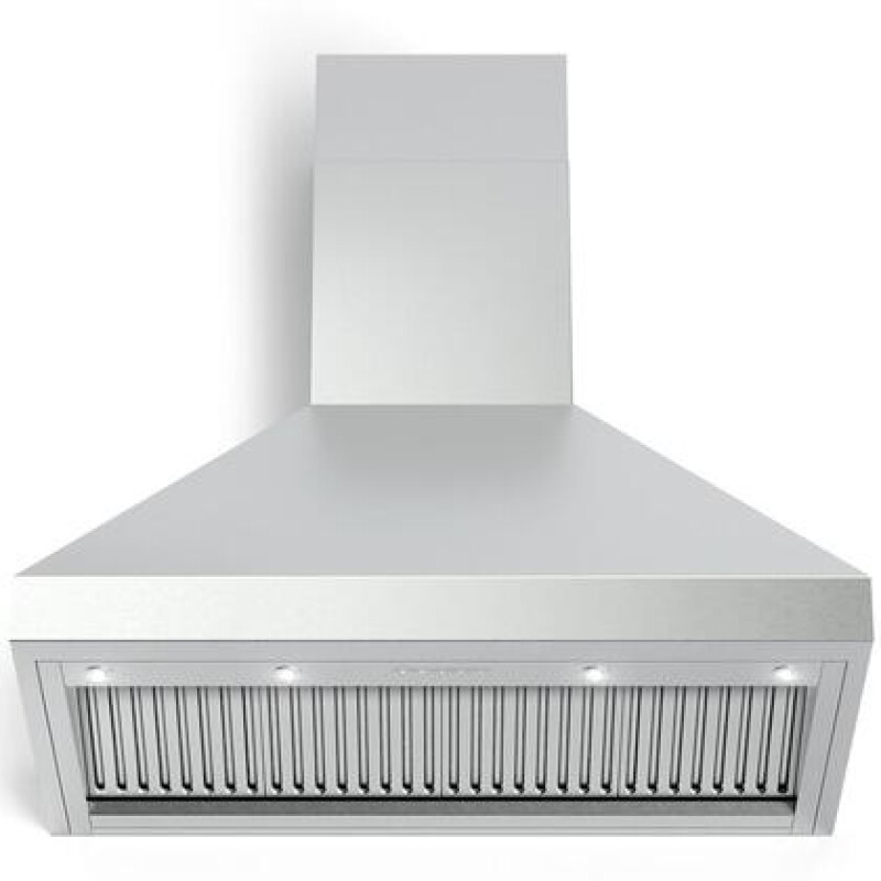 48 inch Designer Chimney Wall Hood with 1200 CFM, Stainless Steel Baffle Filters, LED Lighting VECHW48GSS