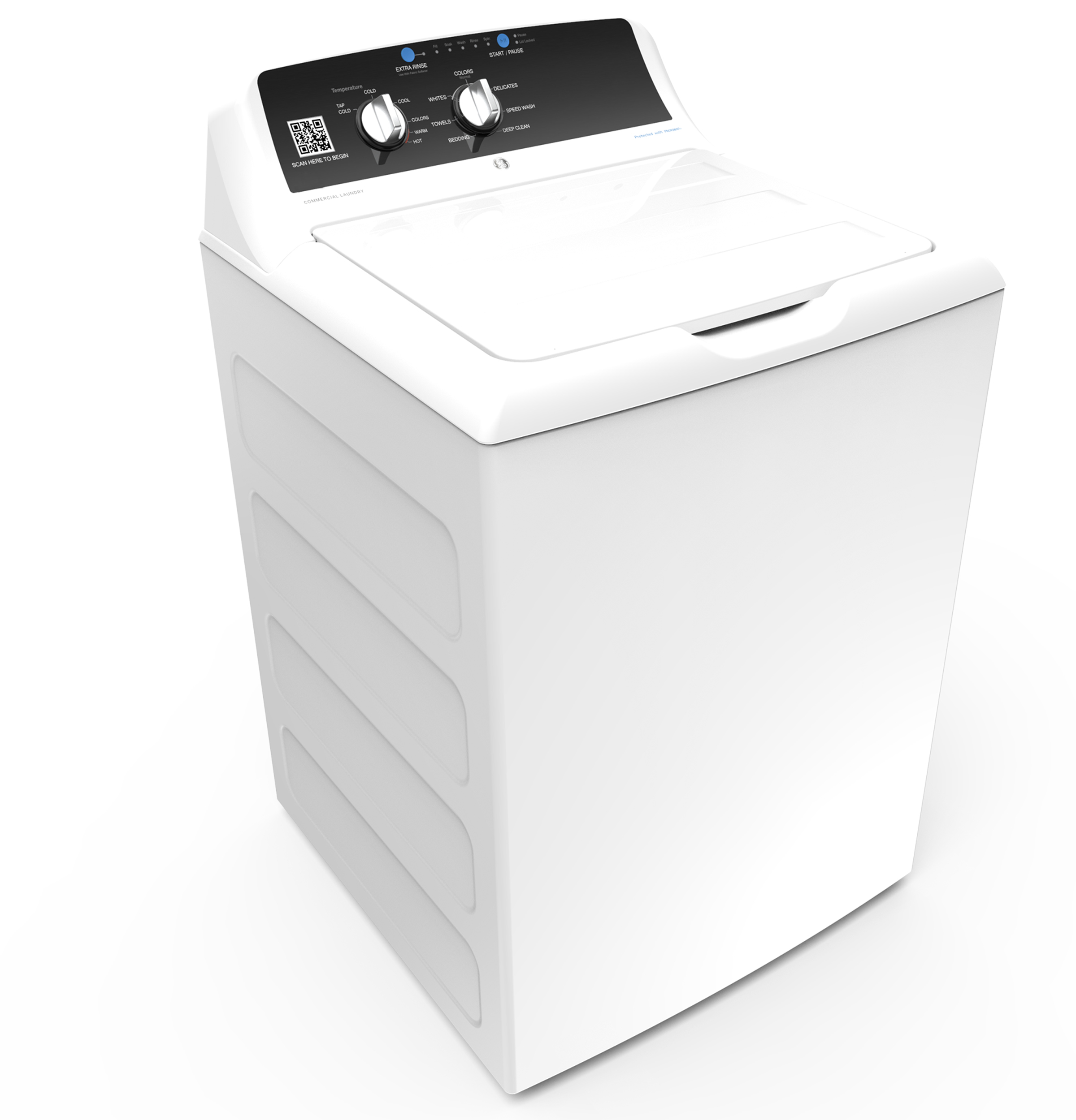 GE 4.2 cu. ft. Capacity Commercial Washer with Stainless Steel Basket, Built-In App Payment System SITE WIFI REQUIRED White VTW525ASRWB Picture 1