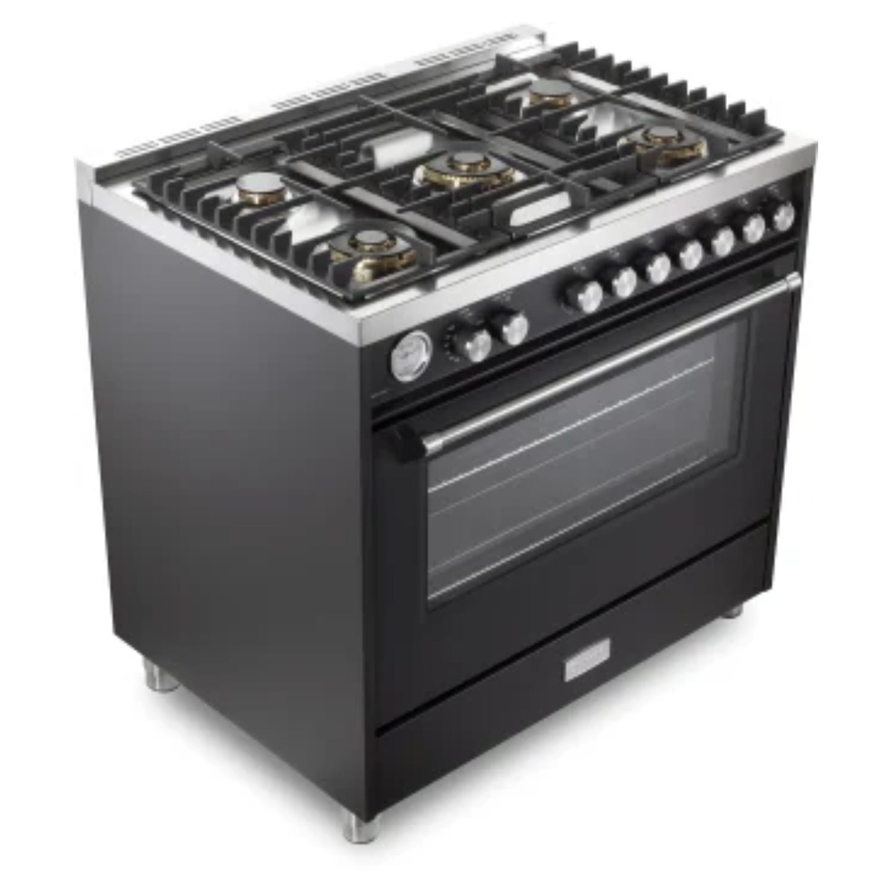 36 inch Ultima Collection Freestanding Gas Range with 5 Sealed SABAF Brass Burners, 5 cu. ft. Oven Capacity, Temperature Gauge VUFSGG365E