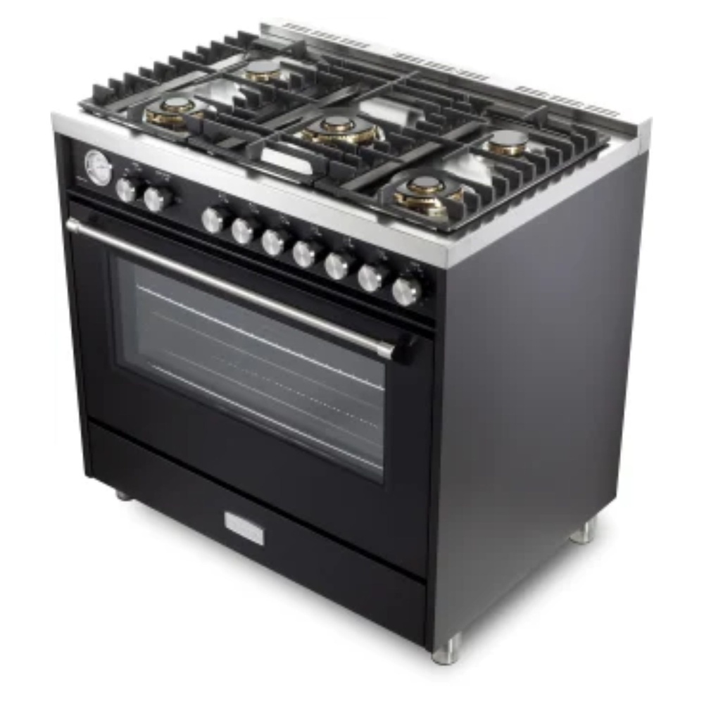 36 inch Ultima Collection Freestanding Gas Range with 5 Sealed SABAF Brass Burners, 5 cu. ft. Oven Capacity, Temperature Gauge VUFSGG365E