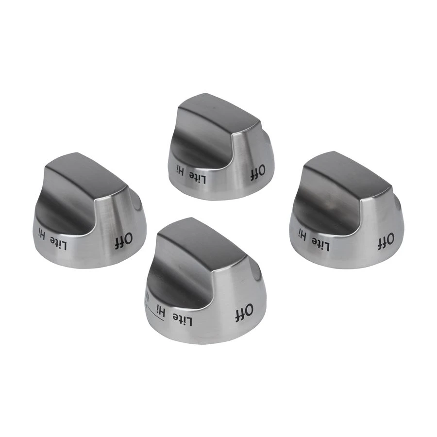 KitchenAid 30-IN Range Bladed, Stemless, Brushed Burner Knobs Kit (Set of 4) - Stainless Steel W10231702