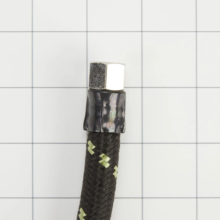 Dishwasher Water Line Installation Kit With 6' Braided Hose, 3/8" Comp X 3/8" Npt Male Elbow Fitting, 3/4" Nh X 3/8" Comp Gooseneck Fitting With Epdm Washer, Teflon Tape, And Instructions W10278636RC