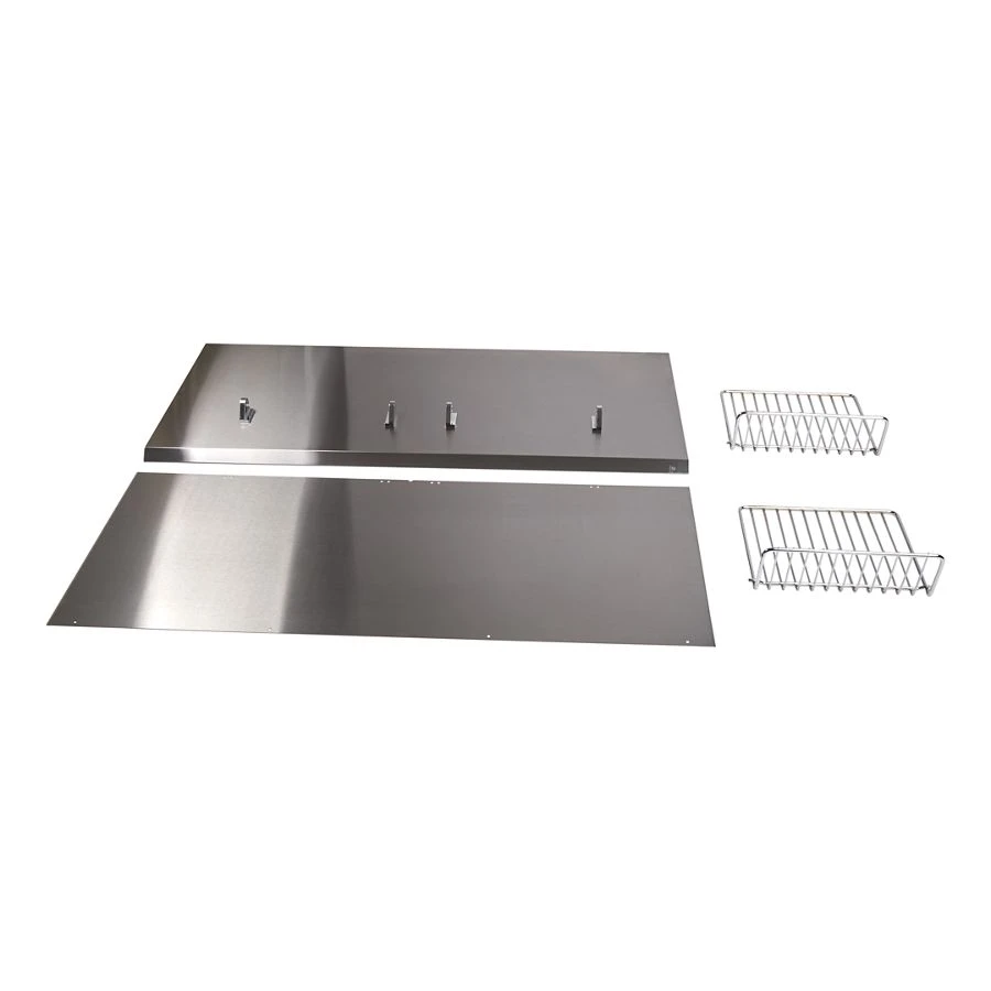 48" Range Hood Backguard Kit With Dual Position Shelf, Stainless Steel, Fits Jxw9048wp, Size: 20" H W10285449