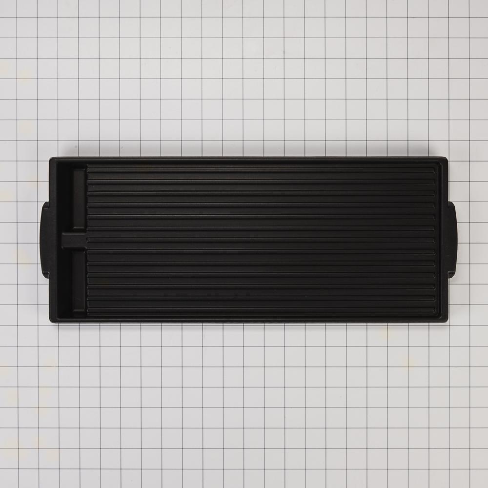 Range Grill Kit - Black with Non-Stick Surface Cast Aluminum and 2-Divided Grease wells (1 1/8-IN H X 7 3/4-IN W X 19 3/4-IN D)