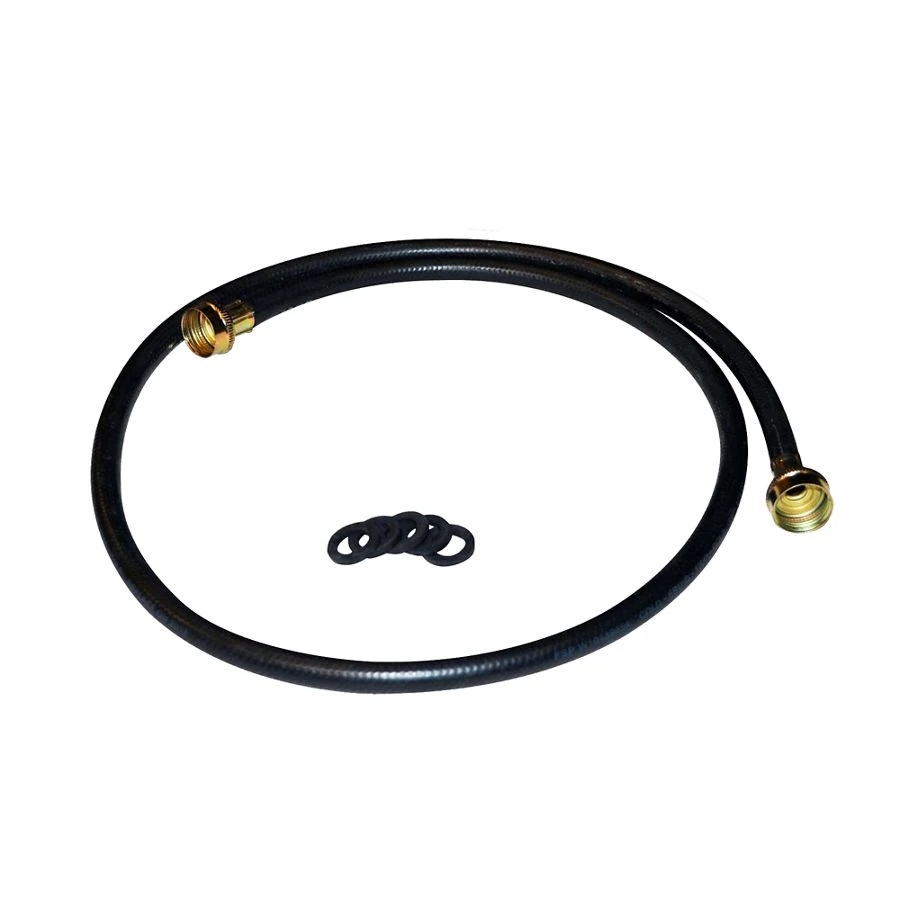 5' Black rubber washer fill hoses with two female connections and 3 washers W10782875