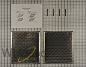 Range Hood Charcoal Filter, Silver, with (2) 16 1/2" X 11 1/2" filters, and 4 spring clips W10905733