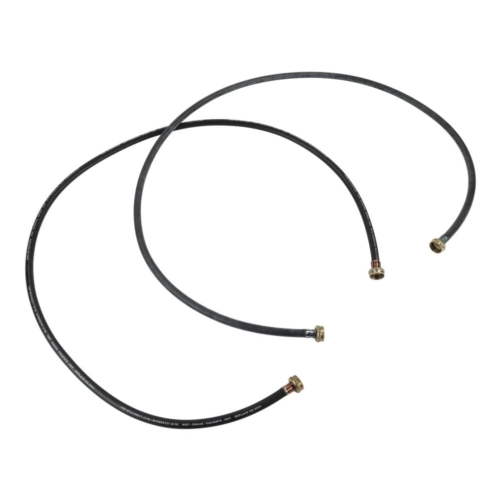 6' Black braided washer fill hoses - 2 pack W11085908