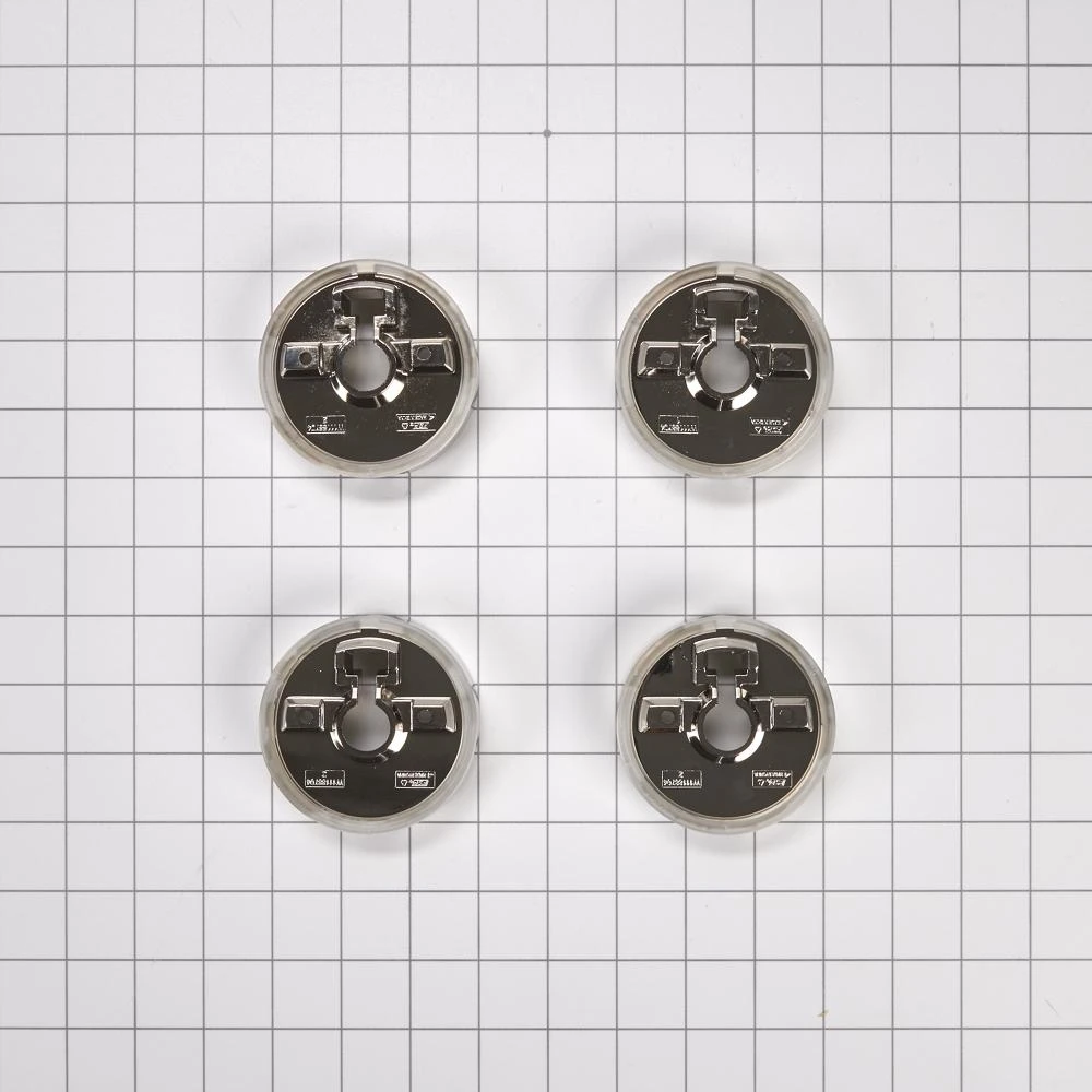 JennAir 3-IN D Bezel (Set of 4) for Rise-Style Commercial Range and Rangetop Griddle Knobs - Chrome W11323062