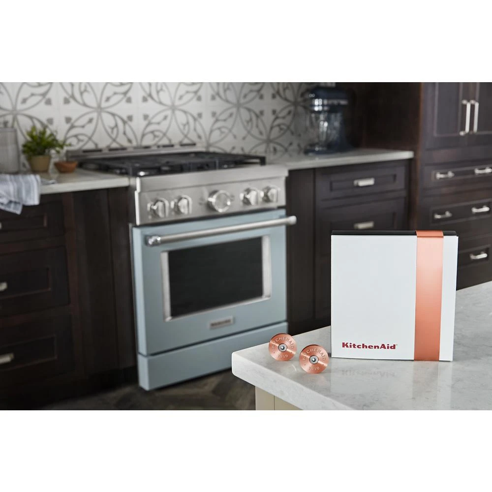 KitchenAid Commercial-Style Range Handle Medallion Kit - Copper (Includes Two Medallions, Screws, and One 1/8-IN Hex Wrench) W11368841CF