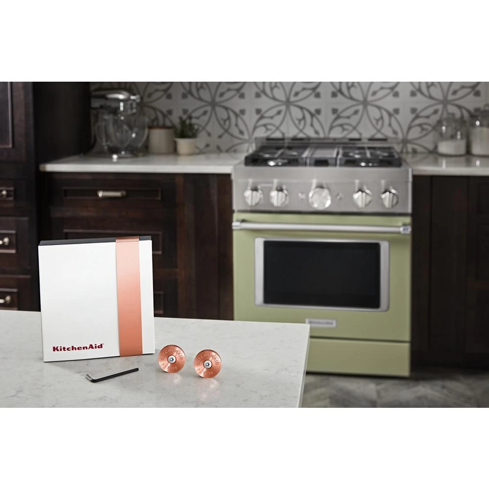 KitchenAid Commercial-Style Range Handle Medallion Kit - Copper (Includes Two Medallions, Screws, and One 1/8-IN Hex Wrench) W11368841CF