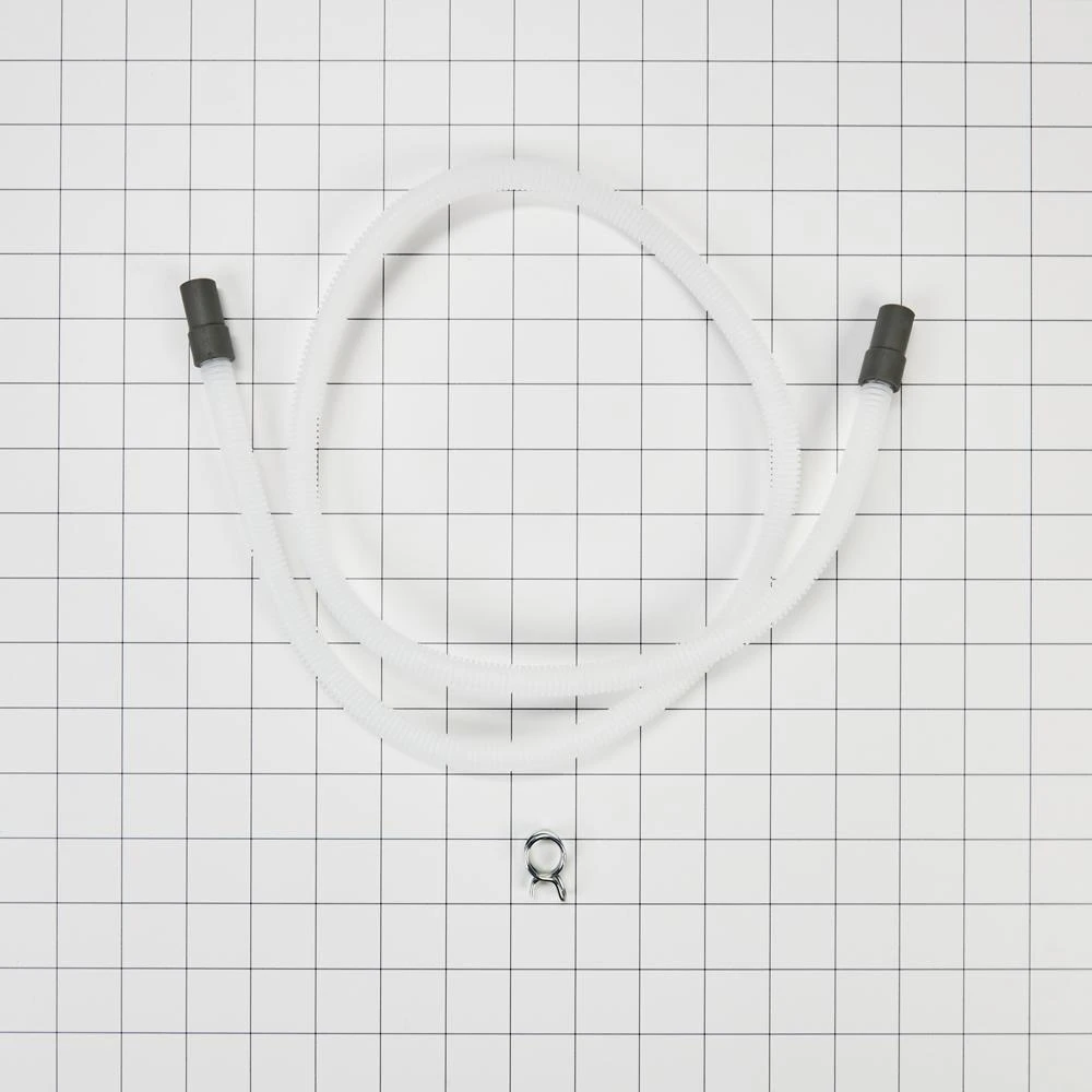 4' Transparent Washer Drain Hose with 1 clamp that fits WCD3090JW, WCD5090JW, YWCD3090JW W11441078