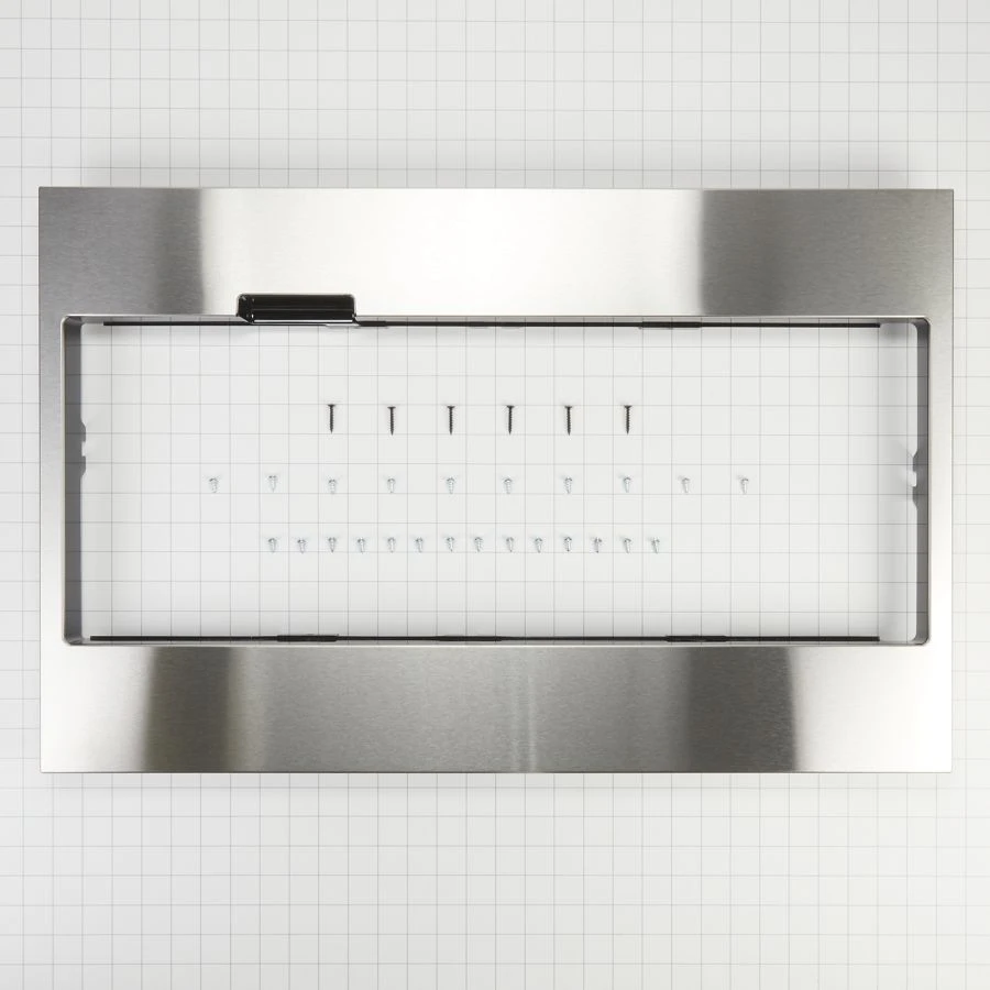 Built-in Low Profile Microwave Standard Trim Kit With Pocket Handle, Stainless Steel, Fits Cut-out Height 17-1/2" W11451313