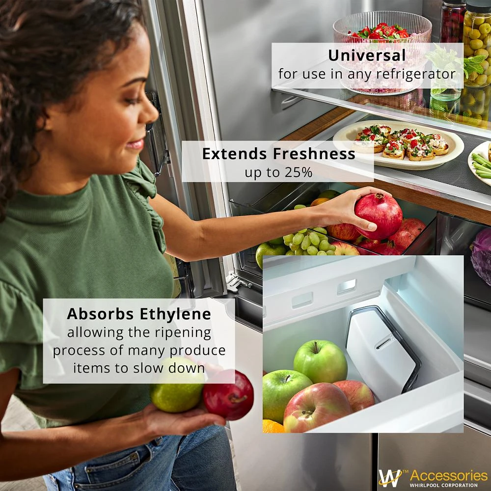 Refrigerator Produce Preserver Starter Kit with New Holder, Sachets, and Timestrip W11462816