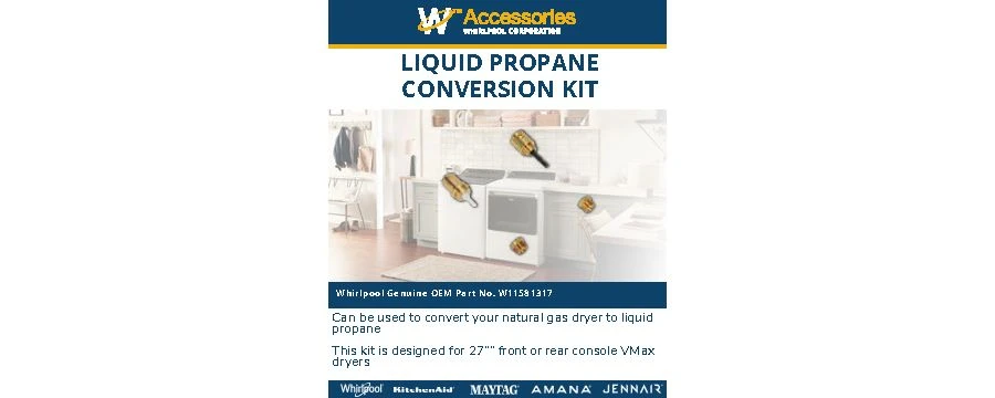 Gas Dryer Conversion Kit W11581317