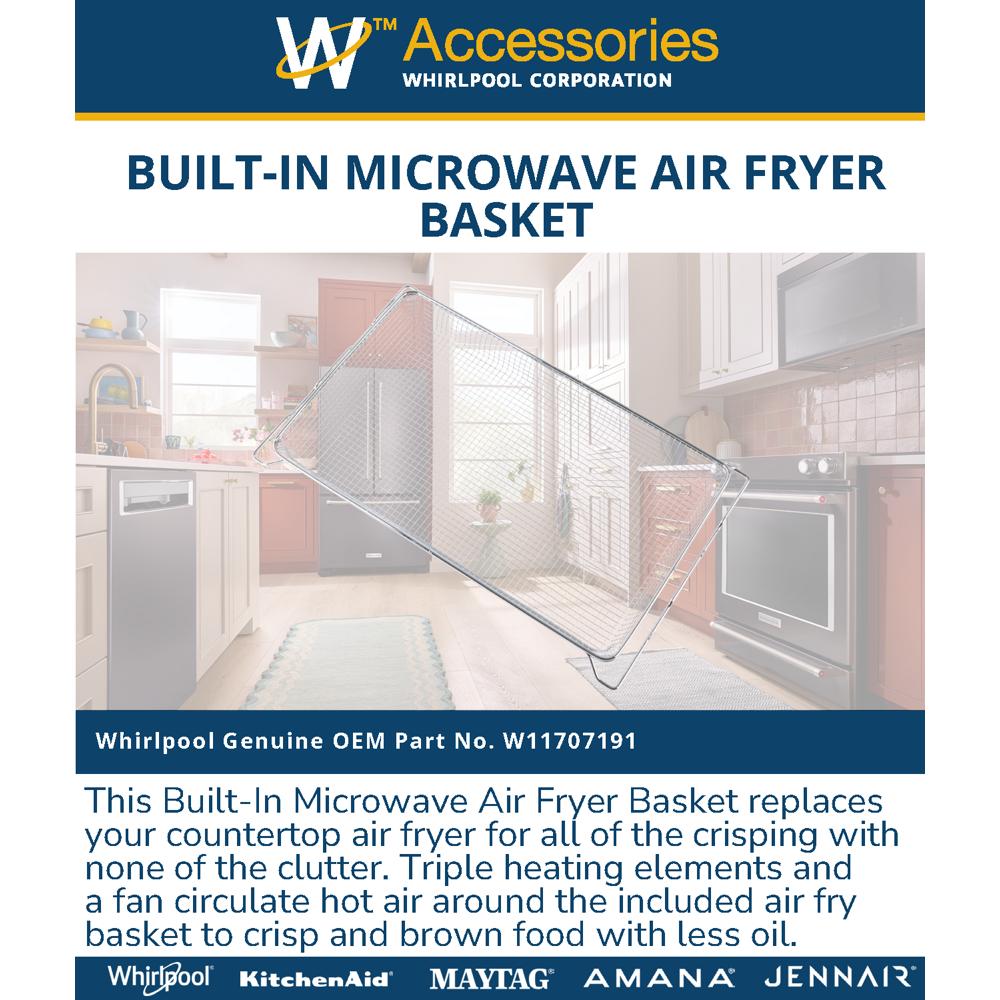 Built-In Microwave Air Fryer Basket - Stainless Steel for Models KMMF530/730P, WMMF7330/7530R, JMHF730/930R & KMBS724SPS (17 1/4-IN L X 10 1/2-IN W X 1 1/2-IN H) W11707191