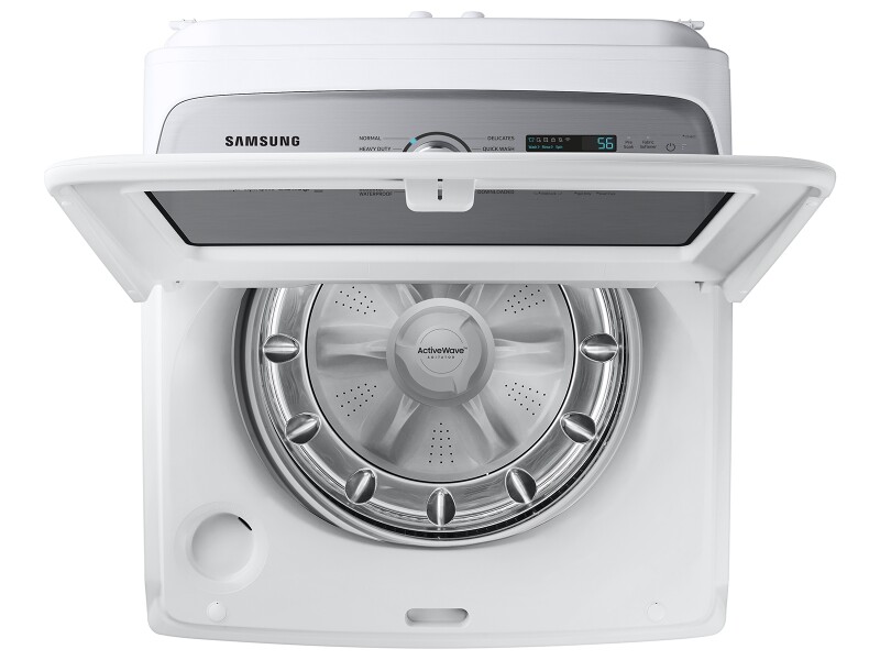 5.1 cu. ft. Large Capacity Smart Top Load Washer with ActiveWave™ Agitator and Super Speed Wash in White WA51DG5505AWUS