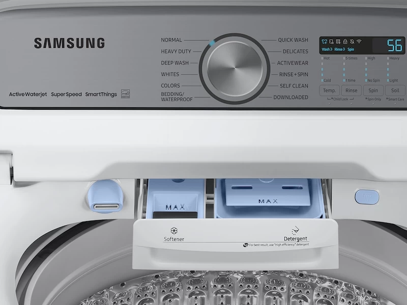 5.2 cu. ft. Large Capacity Smart Top Load Washer with Super Speed Wash in White WA52A5500AWUS
